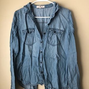 Denim collared button down shirt